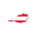 Austria national flag in a shape of country map Royalty Free Stock Photo