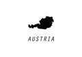 Austria outline map national borders country state Europe