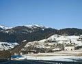 Austria, Panoramic winter view along the A10 motorway from Villa