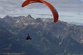 Austria: Paragliding above Schruns in the Montafon.Valley, Vorarlberg