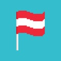 Austria Pixel flag. Pixelated banner Austrian. political bit icon. Vector illustration