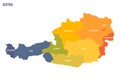 Austria political map of administrative divisions