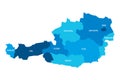 Austria political map of administrative divisions