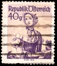 Austria postage stamp, depicting folk costume, Year 1948