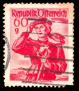 Austria postage stamp, depicting folk costume, Year 1948