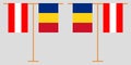 Austria and Romania. The Austrian and Romanian vertical flags