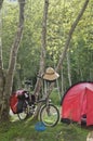 Austria, Salzburger Land, Bike next to tent