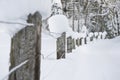 Austria, Salzburger Land, Snow-capped fence