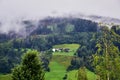 Austria, several houses high on an alpine mountain