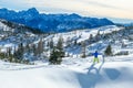 Austria - Skier standing in a fresh snow Royalty Free Stock Photo