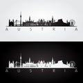 Austria skyline and landmarks silhouette Royalty Free Stock Photo