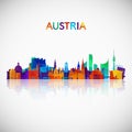 Austria skyline silhouette in colorful geometric style. Royalty Free Stock Photo