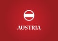 Austria state flag circle shape symbol emblem