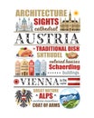 Austria text info banner vienna symbols article poster food architecture nature mountains state symbols newspaper