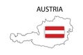 Austria transparent map on white background. Silhouette map. National flag of austria. Vector illustration. Stock image.