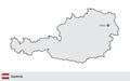 Austria vector map with the capital city of Wien