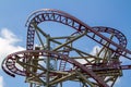 Austria, Vienna, The, Prater, Amusement park, Fun fair, detail of a roller coaster