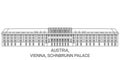 Austria, Vienna, Schnbrunn Palace travel landmark vector illustration
