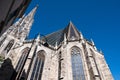 exterior of gothic St. Stephen\'s cathedral in Vienna, Austria