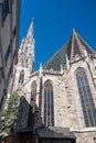 exterior of gothic St. Stephen\'s cathedral in Vienna, Austria
