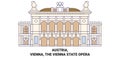 Austria, Vienna, The Vienna State Opera travel landmark vector illustration