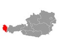 Austria of Vorarlberg map symbol shape, travel web flat concept icon symbol vector illustration Royalty Free Stock Photo
