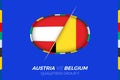 Austria vs Belgium icon for European football tournament qualification, group F