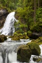 Austria waterfall panorama in Alps, Golling Royalty Free Stock Photo