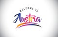 Austria Welcome To Message in Purple Vibrant Modern Colors.