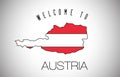 Austria Welcome to Text and Country flag inside Country Border Map