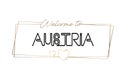 Austria Welcome to text Neon lettering typography. Word for logotype, badge, icon, postcard, logo, banner Vector Illustration