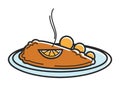 Austria Wiener Schnitzel cutlet Austrian tourism travel landmark famous dish vector icon