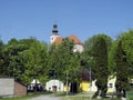 Austria, Wine Cellar and Church Royalty Free Stock Photo