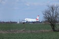 Austrian Airlines Airbus A320-200 OE-LBS landed Royalty Free Stock Photo