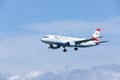 Austrian Airlines Airbus A320-200 OE-LBS in the blue sky Royalty Free Stock Photo