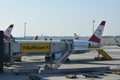 Austrian Airlines Boeing 767-300er with winglets at gate at Vienna Airport Royalty Free Stock Photo