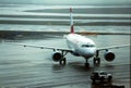 Austrian airlines commercial airliner taxied on runway