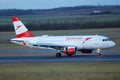 Austrian Airlines plane doing taxi on taxiway Royalty Free Stock Photo