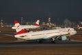 Austrian Airlines plane landing on Vienna Airport, VIE Royalty Free Stock Photo