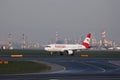 Austrian Airlines plane taxiing on Vienna Airport VIE Royalty Free Stock Photo