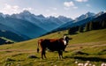 Austrian Alpine Splendor Idyllic Grazing in Tirol\'s Meadow