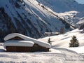 Austrian Alpine winter scene Royalty Free Stock Photo