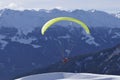 Austrian Alps: Paragliding from Skiregion Zettersfeld Royalty Free Stock Photo