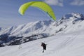 Austrian Alps: Paragliding in Wintertime Royalty Free Stock Photo