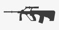 Austrian army assault rifle black vector icon