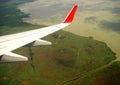 Austrian big lake seen from a plane Royalty Free Stock Photo