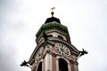 Austrian clock tower against a cloudy sky Royalty Free Stock Photo