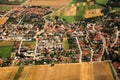 Austrian cultivated land and houses seen from a plane