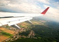 Austrian cultivated land seen from a plane Royalty Free Stock Photo