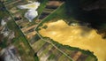 Austrian land and lake seen from a plane Royalty Free Stock Photo